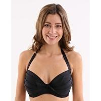 azure padded underwired top black