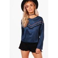 Aztec Trim Top - marine