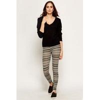 Aztec Print Contrast Leggings