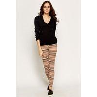 Aztec Print Contrast Leggings