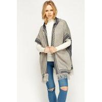 Aztec Print Hooded Cape