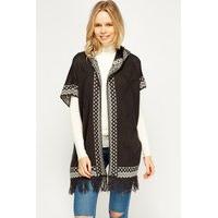 aztec print hooded cape