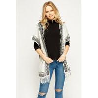 aztec print hooded cape