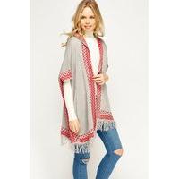 Aztec Print Hooded Cape