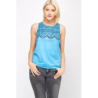 Aztec Print Sheer Back Top