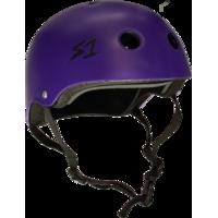 b stock s1 lifer kids multi impact helmet purple matte sml box damage