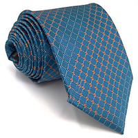 B5 Men\'s Necktie Tie Blue Checked 100% Silk Business Fashion Wedding For Men