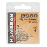 B980 Barbed Specimen Eyed Hooks - Size 4