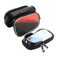 BaseCamp Waterproof Mountain Road MTB Bike Bicycle Frame Pannier Saddle Front Top Tube Double Bag Cycling Pouch Touchable for 6.0\