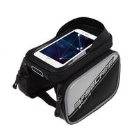 BaseCamp Waterproof Mountain Road MTB Bike Bicycle Frame Pannier Saddle Front Top Tube Double Bag Cycling Pouch Touchable for 6.0\