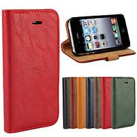 Bark Grain Genuine Leather Full Body Cover with Stand and Case for iPhone 4/4S