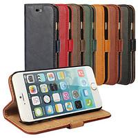 Bark Grain Genuine Leather Full Body Cover with Stand and Case for iPhone 6