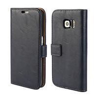 Bark Grain Genuine Leather Full Body Cover with Stand and Case for Samsung Galaxy S6 Edge