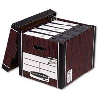 Bankers Box Premium Classic Storage Boxes - Woodgrain Finish - 10 Pack