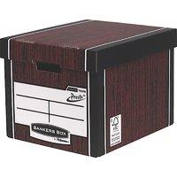 Bankers Box Premium Tall Storage Boxes - Woodgrain Finish - 10 Pack