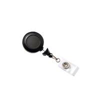 Badge Reel Black Sticker White - Pack X 100