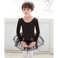 Ballet Dresses Children\'s Performance Cotton / Tulle Cascading Ruffle / Polka Dots 1 Piece Black / Pink