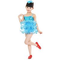 Ballet Dresses Children\'s Performance Polyester Tulle Flower(s) Sleeveless Natural Dress