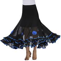 Ballroom Dance Tutus Skirts Women\'s Performance Crepe Draped 1 Piece Skirt