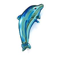 Balloons Novelty Toy Dolphin Aluminium Blue For Boys / For Girls 5 to 7 Years