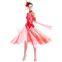 Ballroom Dance Outfits Women\'s Performance Spandex / Crepe / Lace Appliques / Crystals/Rhinestones / Paillettes