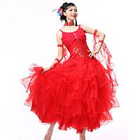 Ballroom Dance Outfits Women\'s Performance Spandex / Crepe Crystals/Rhinestones / Paillettes / Ruched 4 Pieces 10 Colors