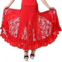 Ballroom Dance DressesSkirts Women\'s Performance Lace Silk Ruffles 1 Piece Skirt
