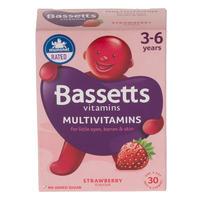 Bassetts Strawberry Soft & Chewies Multivitamis 3-6 years 30 pack