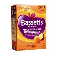 bassetts multi vitamins plus evening primrose oil 12 18 years 30pk