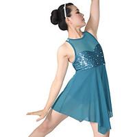 Ballet Dresses Children\'s Performance Spandex / Polyester / Organza / Sequined Paillettes / Flower(s) / Lyrical Costume Dress
