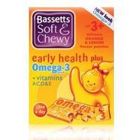 Bassett&#39;s Early Health Plus Omega 3 + Vitamins ACD&amp;E Orange &amp; Lemon 30 pastilles