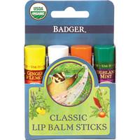 Badger Balm Classic Lipcare Kit Blue (x 4 lip balms)