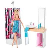 Barbie Doll and Bathroom Furniture Set
