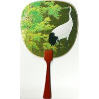 Bamboo Forest and Crane Fan Card