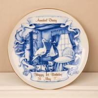 Baby Birthday Delft Style Plate