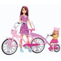 Barbie Skipper and Chelsea Sisters\' Bike For Two Doll Set