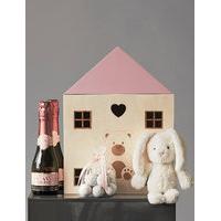 Baby Girl Gift with Rosado Cava Prestige, Marc de Champagne Truffles & Soft Toy
