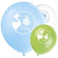 Baby Boy Stork Party Latex Balloons