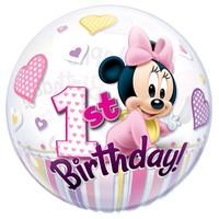 Baby Minnie 1st Birthday Bubble Balloon