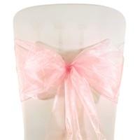 baby pink organza chair sashes