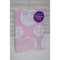 Baby Girl Gift Wrap 2 Sheets And Matching Gift Tags