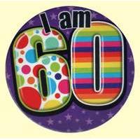 Badge 5cm Happy Birthday Age 60 Male