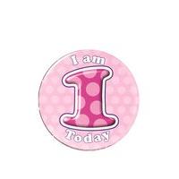 Badge 15cm Happy Birthday Age 1 - Girl