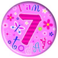 badge 15cm happy birthday age 7 girl