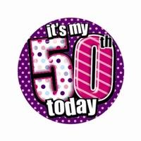 badge 5cm happy birthday age 50 female