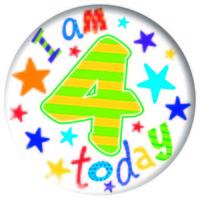 badge 15cm happy birthday age 4 boy