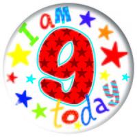 Badge 15cm Happy Birthday Age 9 Boy