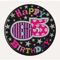 Badge 15cm Happy Birthday 65 Female