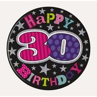 Badge 15cm Happy Birthday Age 30 Female