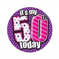 Badge 15cm Happy Birthday Age 50 Female